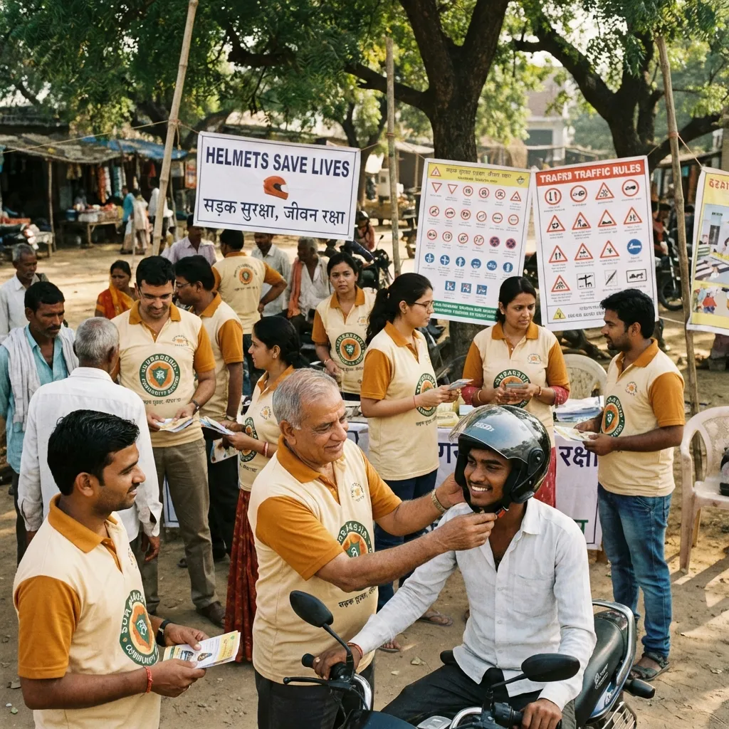 Road Guardians volunteers at awareness camp